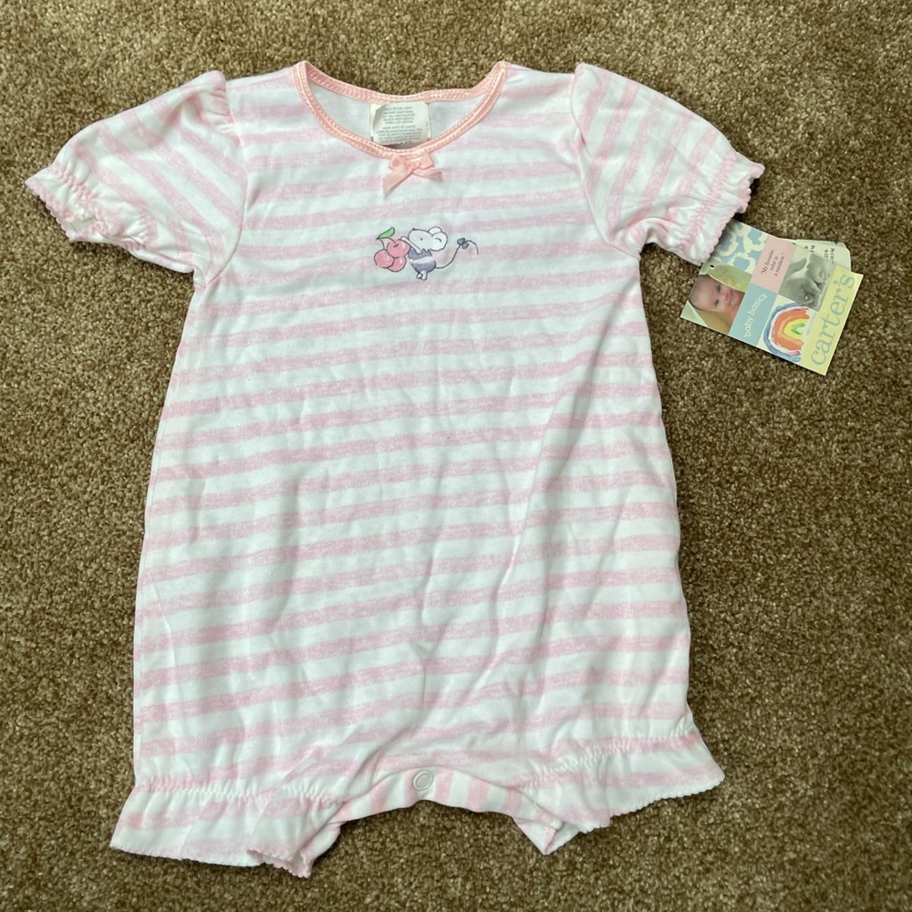 Carters Girls Onesie 3-6M New with tags pink mouse